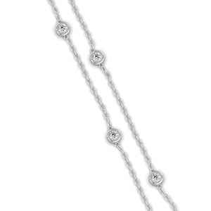 18ct White 0.80ct Diamonds By The Inch Chain - 20" + 1" Extender