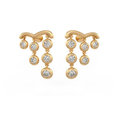 1ct Diamond Earrings in 18ct Yellow Gold Raindrops Drop Studs One Carat