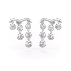 1ct Diamond Earrings in 18ct White Gold Raindrops Studs One Carat Drops