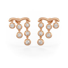 1ct Diamond Earrings in 18ct Rose Gold Raindrops Studs One Carat Drops