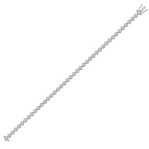 18ct White Gold 6ct Rub-over Diamond Line Bracelet