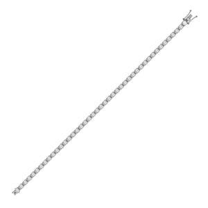 18ct White Gold 12ct Claw Set Diamond Line Bracelet - H Si3