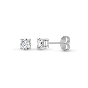 18ct White Gold 0.20ct Claw set Earrings