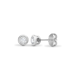 18ct White Gold 0.20ct Rub over Earrings