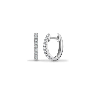 18ct White 0.14ct Diamond Oval Huggie Earring