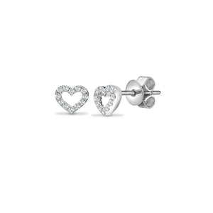 18ct White 0.14ct Diamond Heart Earring