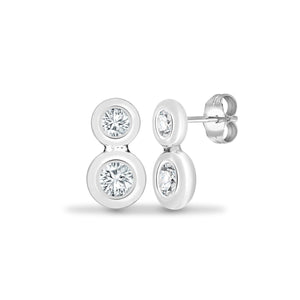 18ct White 0.25ct 2 Diamond Drop Earring Two Diamonds