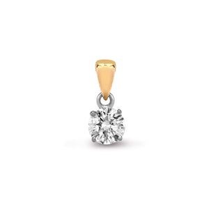 18ct Yellow Gold 1.00ct 4 Claw Diamond Solitaire Pendant