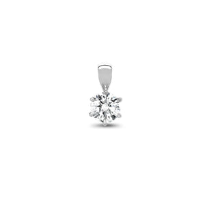 18ct White Gold 0.20ct 6 Claw Diamond Solitaire Pendant