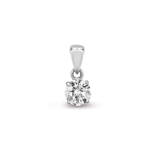 18ct White Gold 0.10ct 4 Claw Diamond Solitaire Pendant