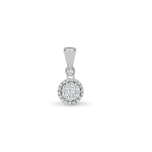 18ct White 0.20ct Diamond Cluster Pendant