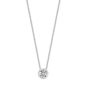 18ct White 0.25ct Threaded Rub over set Diamond Pendant