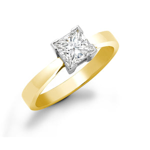 18ct Yellow Gold 25pts Princess Cut Ring