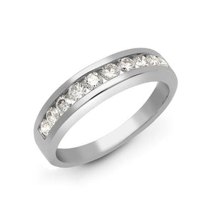 18ct White Gold 0.75ct Channel Set Diamond 1/2 Eternity