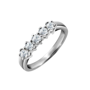 18ct White Gold 0.75ct 5 Stone Diamond Ring