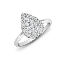 18ct White 0.40ct Diamond Cluster Pear Shape Ring