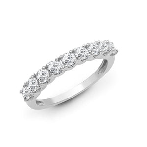 18ct White 0.50ct 9 stone Diamond Claw Set 1/2 Eternity Ring