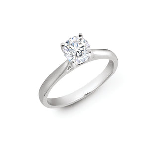 18ct White Gold 0.25ct Round Brilliant Cut Solitaire Wed Fit Diamond Ring