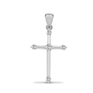 18ct White 0.10ct Diamond Cross