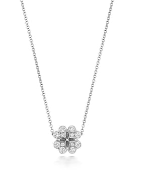 DIAMOND CLOVER NECKLACE IN 18CT ROSE GOLD