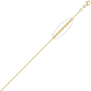 18ct Yellow Gold Rolo Chain 1.5mm Gauge Pendant Chain