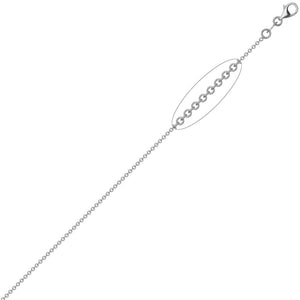 18ct White Gold Rolo Chain 1.5mm Gauge Pendant Chain