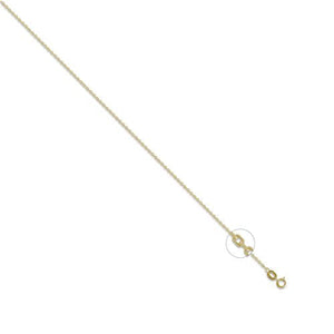 18ct Yellow Gold Trace 1.3mm Gauge Pendant Chain