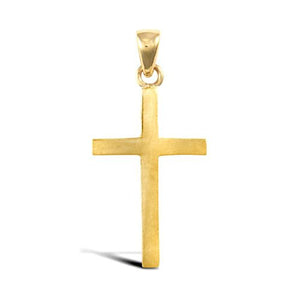 18ct Yellow Gold Plain Solid Cross