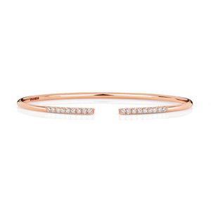 DIAMOND OPEN BANGLE IN 18CT ROSE GOLD