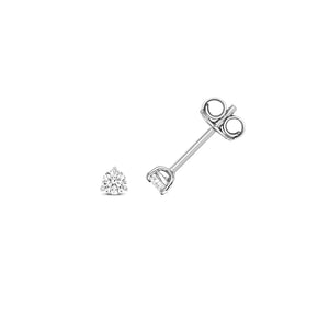 DIAMOND 3 CLAW EARRING STUDS IN 18CT WHITE GOLD