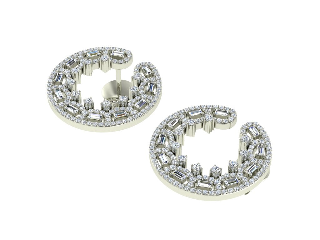 Diamond encrusted hoop on sale earrings