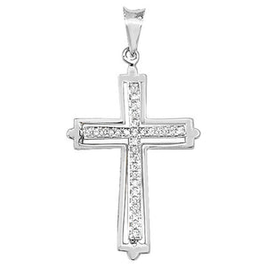 PDQ139W - DIAMOND CROSS IN 18CT WHITE GOLD