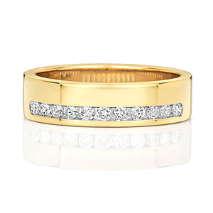 DIAMOND CHANNEL SET HALF ETERNITY RING IN 18CT GOLD