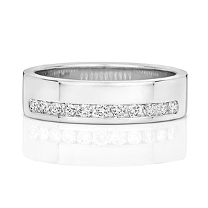 DIAMOND CHANNEL SET HALF ETERNITY RING IN 18CT WHITE GOLD