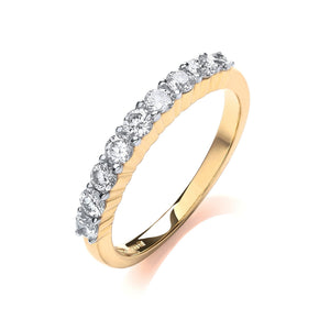 18ct Yellow Gold 0.50ctw Diamond Half Eternity Ring