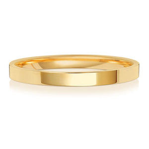 18CT GOLD 2MM FLAT COURT LIGHT WEDDING RING