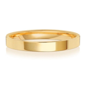 18CT GOLD 2.5MM FLAT COURT HEAVY WEDDING RING