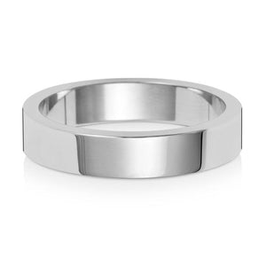 18CT WHITE GOLD 4MM FLAT FLAT LIGHT WEDDING RING